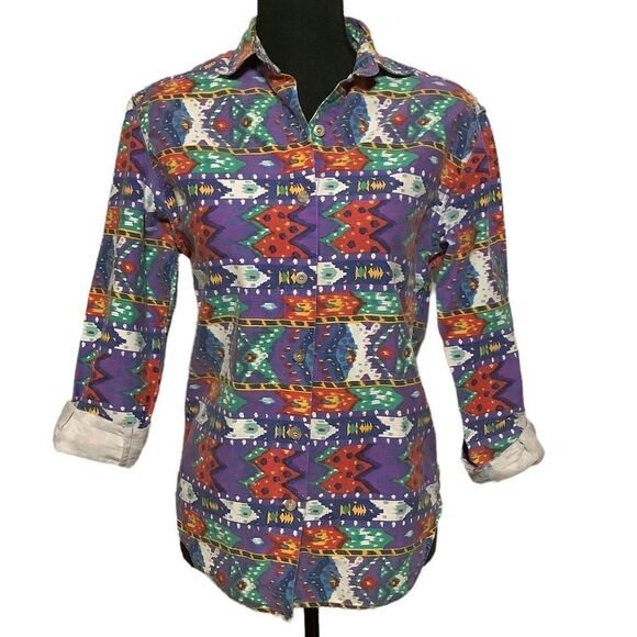 Vintage Western Tribal Button Down Shirt - Picture 1 of 10